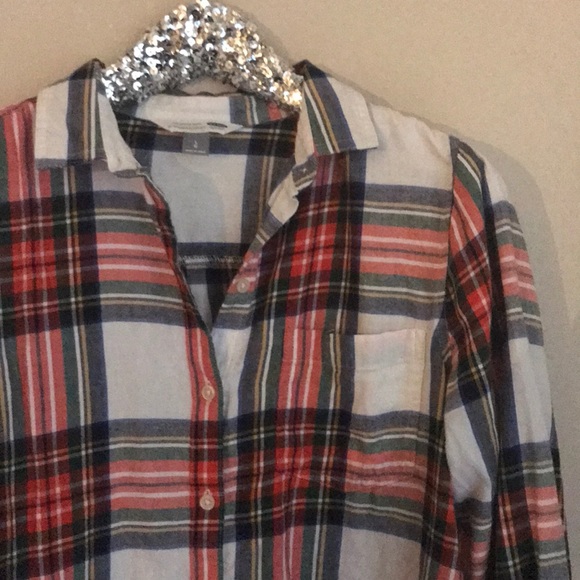 Boyfriend fit plaid button down - Picture 1 of 3